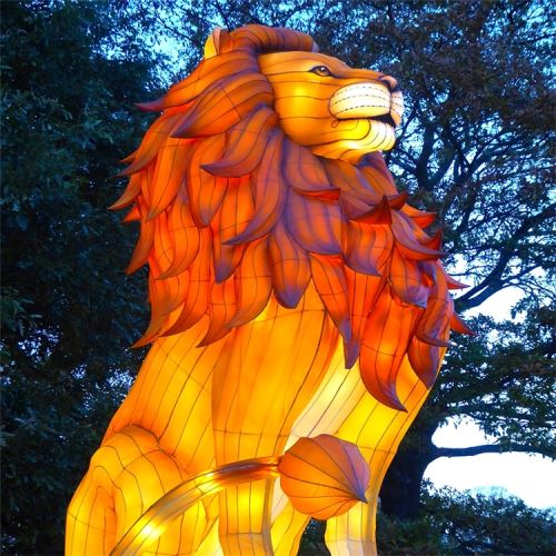 Vatnsheldur lífstærð Lion Lantern